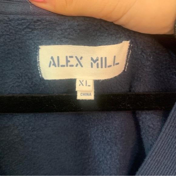 Alex Mill Fleece Cardigan David in Faded Navy - Picture 5 of 8